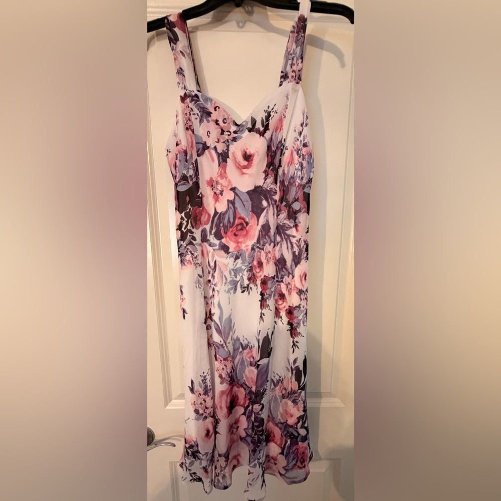 Connected Apparel Pink and Purple Floral dress